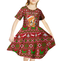 Oh For Fox Sake Christmas Kid Short Sleeve Dress Xmas Holiday Patterns - Wonder Print Shop