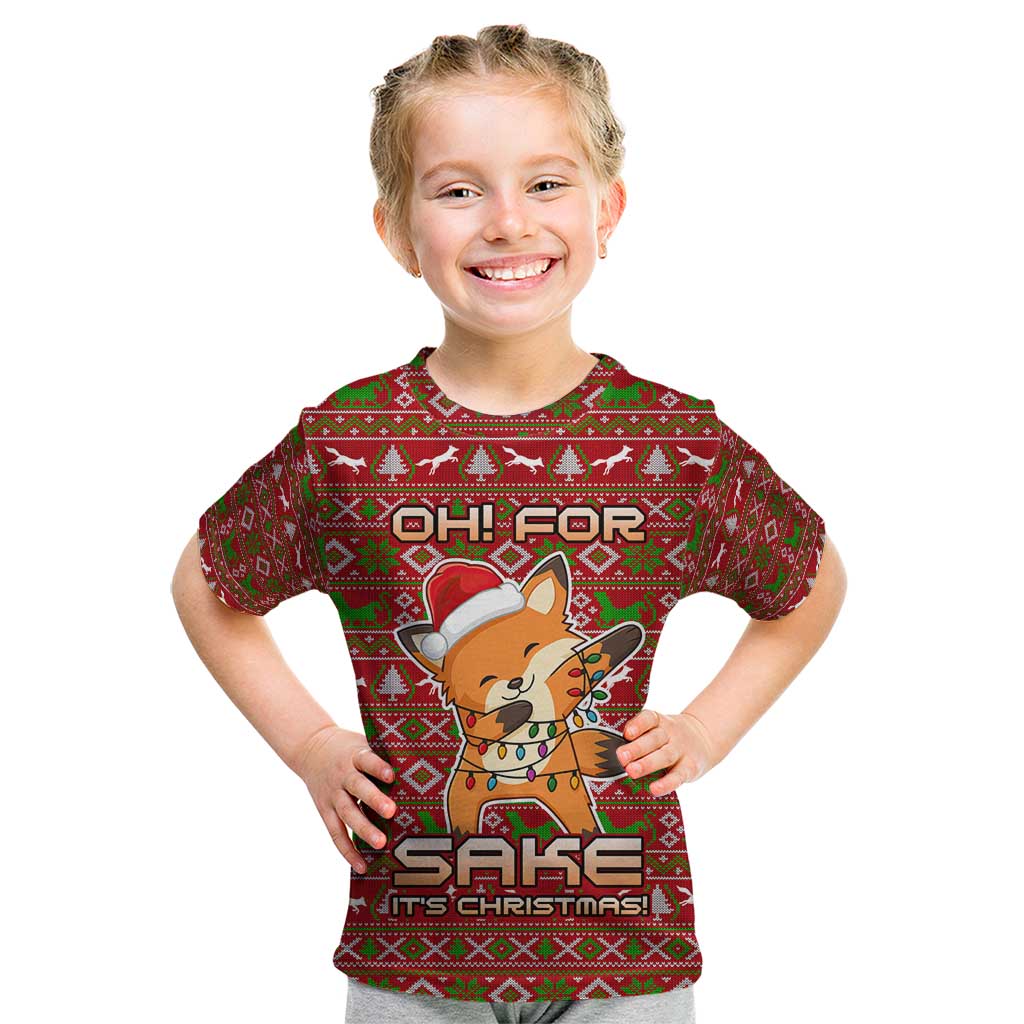Oh For Fox Sake Christmas Kid T Shirt Xmas Holiday Patterns - Wonder Print Shop