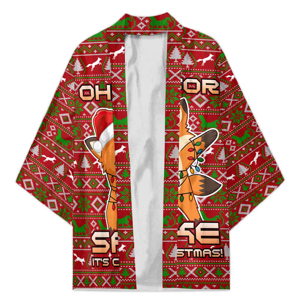 Oh For Fox Sake Christmas Kimono Xmas Holiday Patterns - Wonder Print Shop