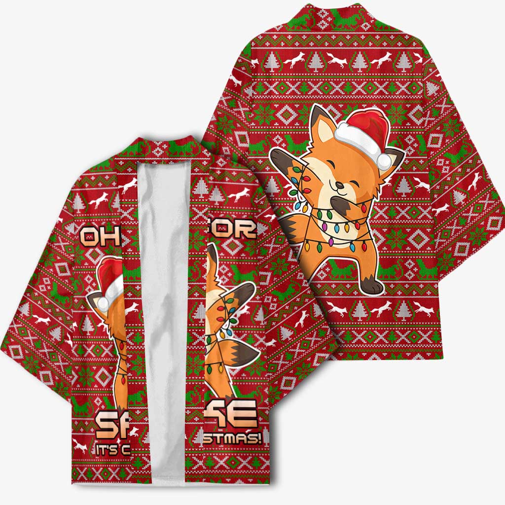 Oh For Fox Sake Christmas Kimono Xmas Holiday Patterns - Wonder Print Shop