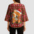 Oh For Fox Sake Christmas Kimono Sleeve Blouse Xmas Holiday Patterns - Wonder Print Shop