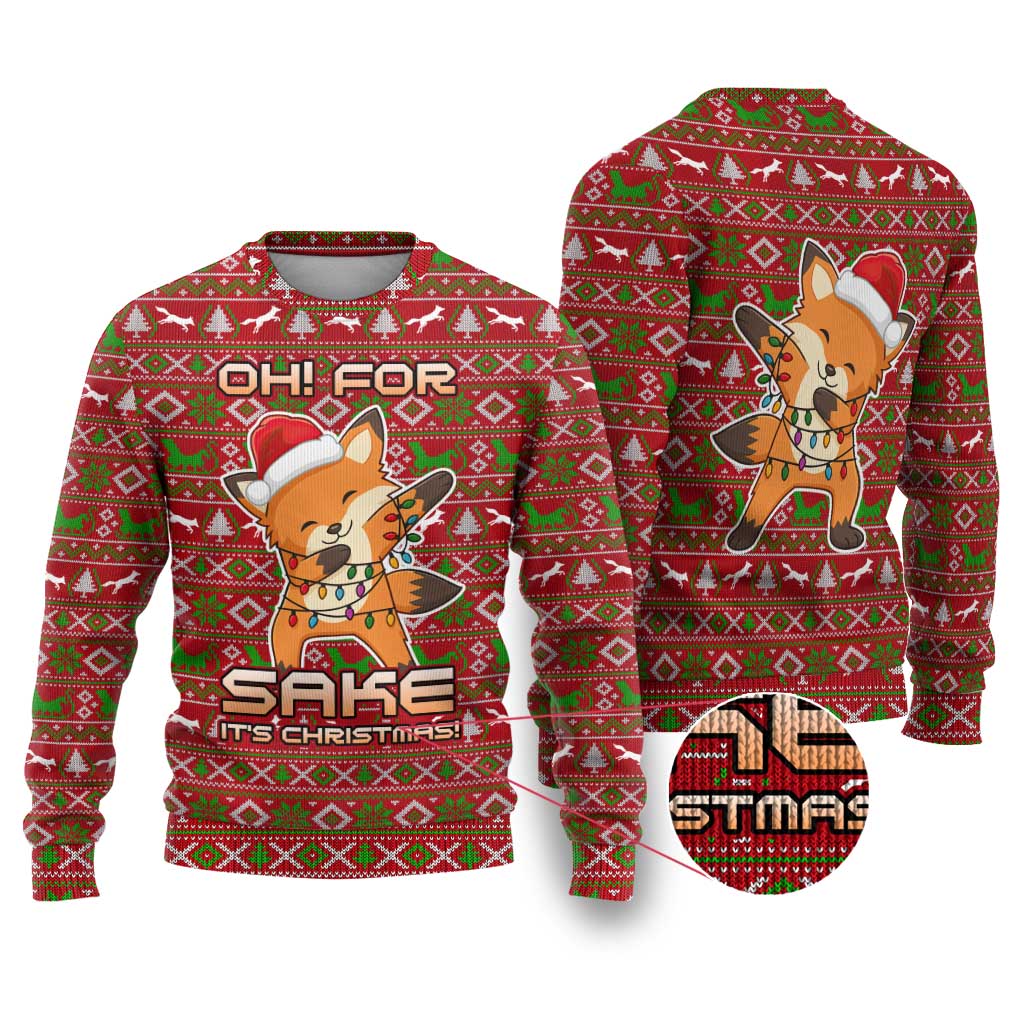 Oh For Fox Sake Christmas Ugly Christmas Sweater Xmas Holiday Patterns - Wonder Print Shop