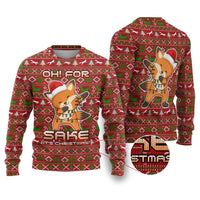 Oh For Fox Sake Christmas Ugly Christmas Sweater Xmas Holiday Patterns - Wonder Print Shop