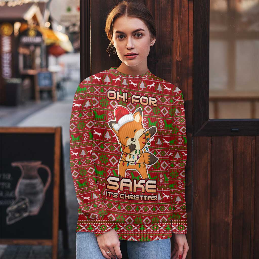 Oh For Fox Sake Christmas Ugly Christmas Sweater Xmas Holiday Patterns - Wonder Print Shop