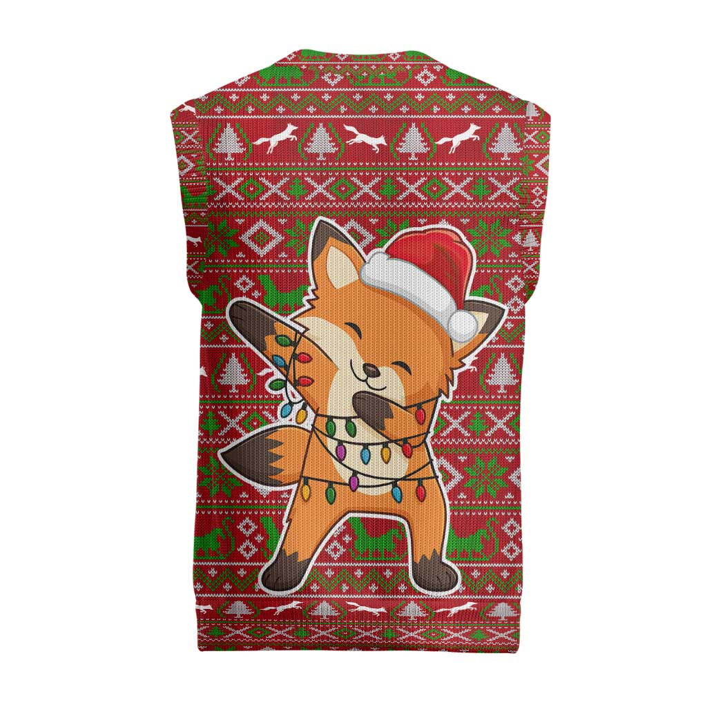 Oh For Fox Sake Christmas Knitted V-Neck Vest Xmas Holiday Patterns - Wonder Print Shop
