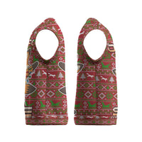 Oh For Fox Sake Christmas Knitted V-Neck Vest Xmas Holiday Patterns - Wonder Print Shop