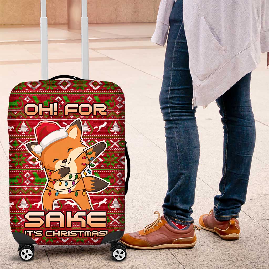 Oh For Fox Sake Christmas Luggage Cover Xmas Holiday Patterns - Wonder Print Shop