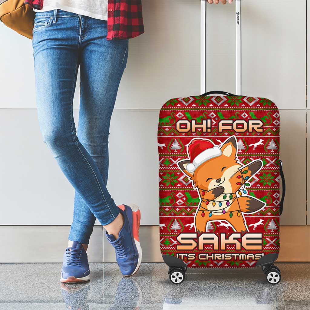 Oh For Fox Sake Christmas Luggage Cover Xmas Holiday Patterns - Wonder Print Shop