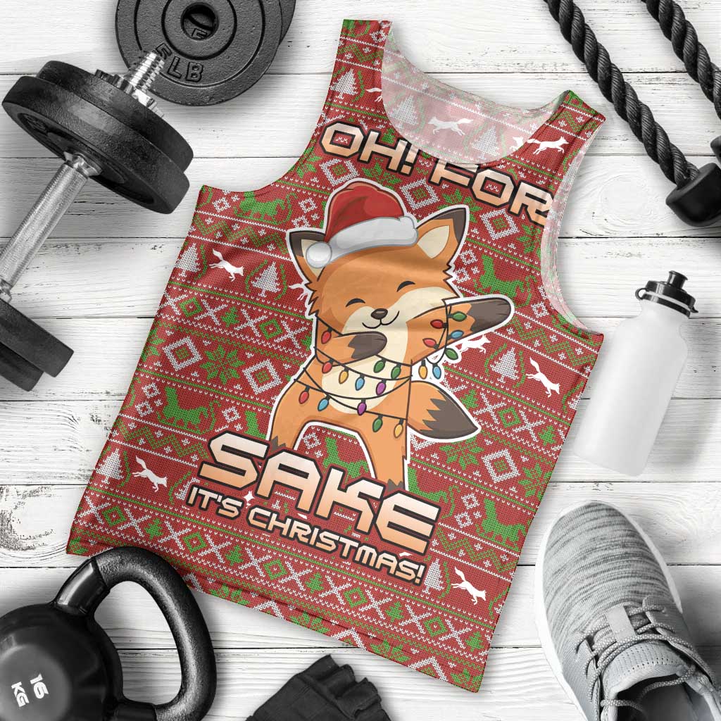 Oh For Fox Sake Christmas Men Tank Top Xmas Holiday Patterns - Wonder Print Shop
