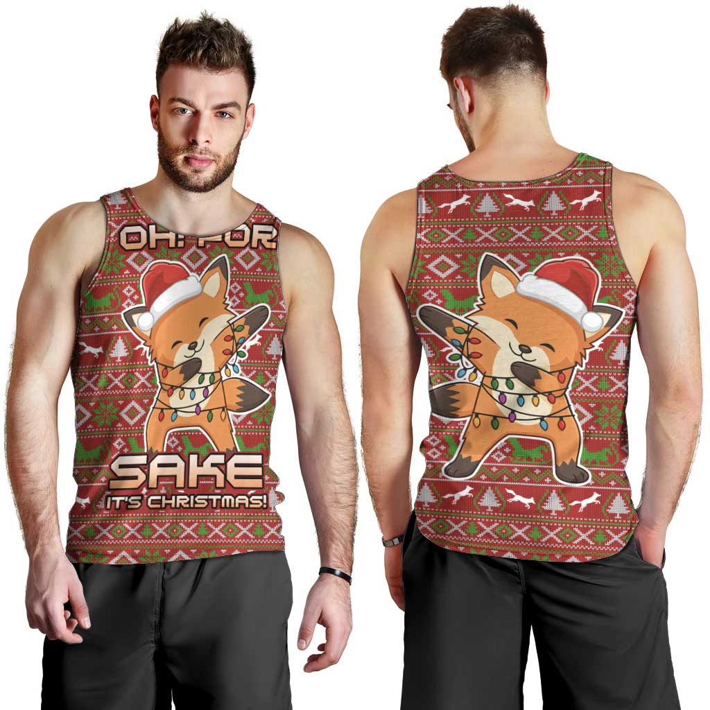 Oh For Fox Sake Christmas Men Tank Top Xmas Holiday Patterns - Wonder Print Shop