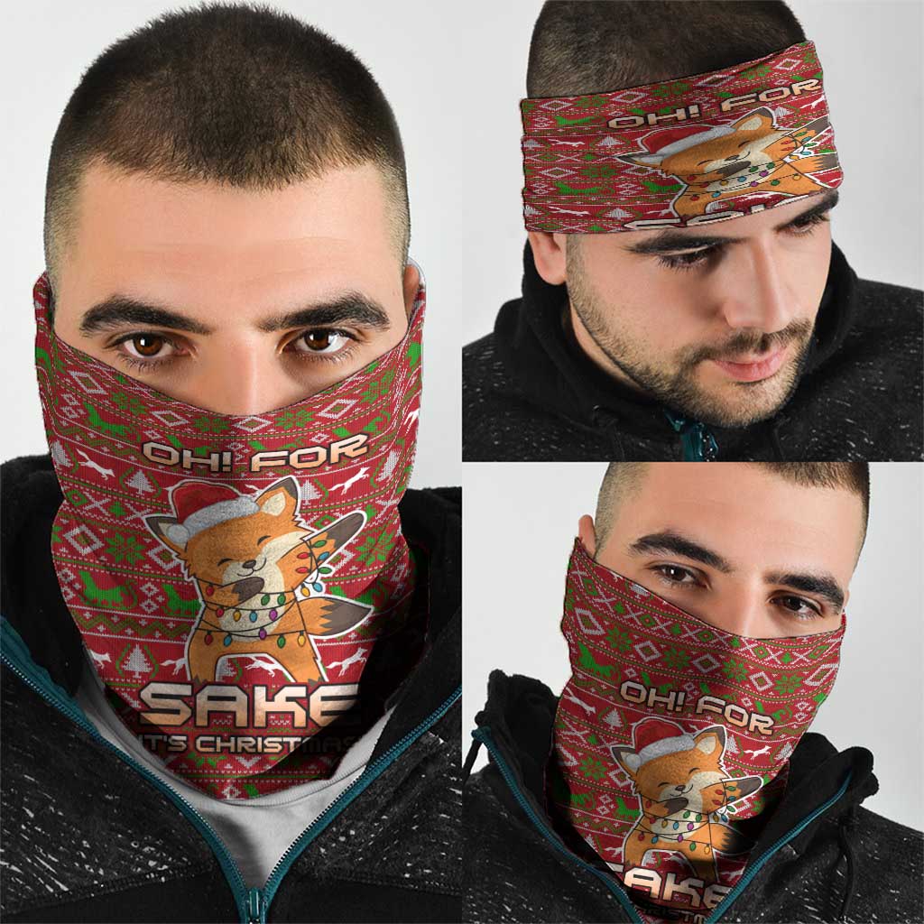 Oh For Fox Sake Christmas Neck Gaiter Xmas Holiday Patterns - Wonder Print Shop