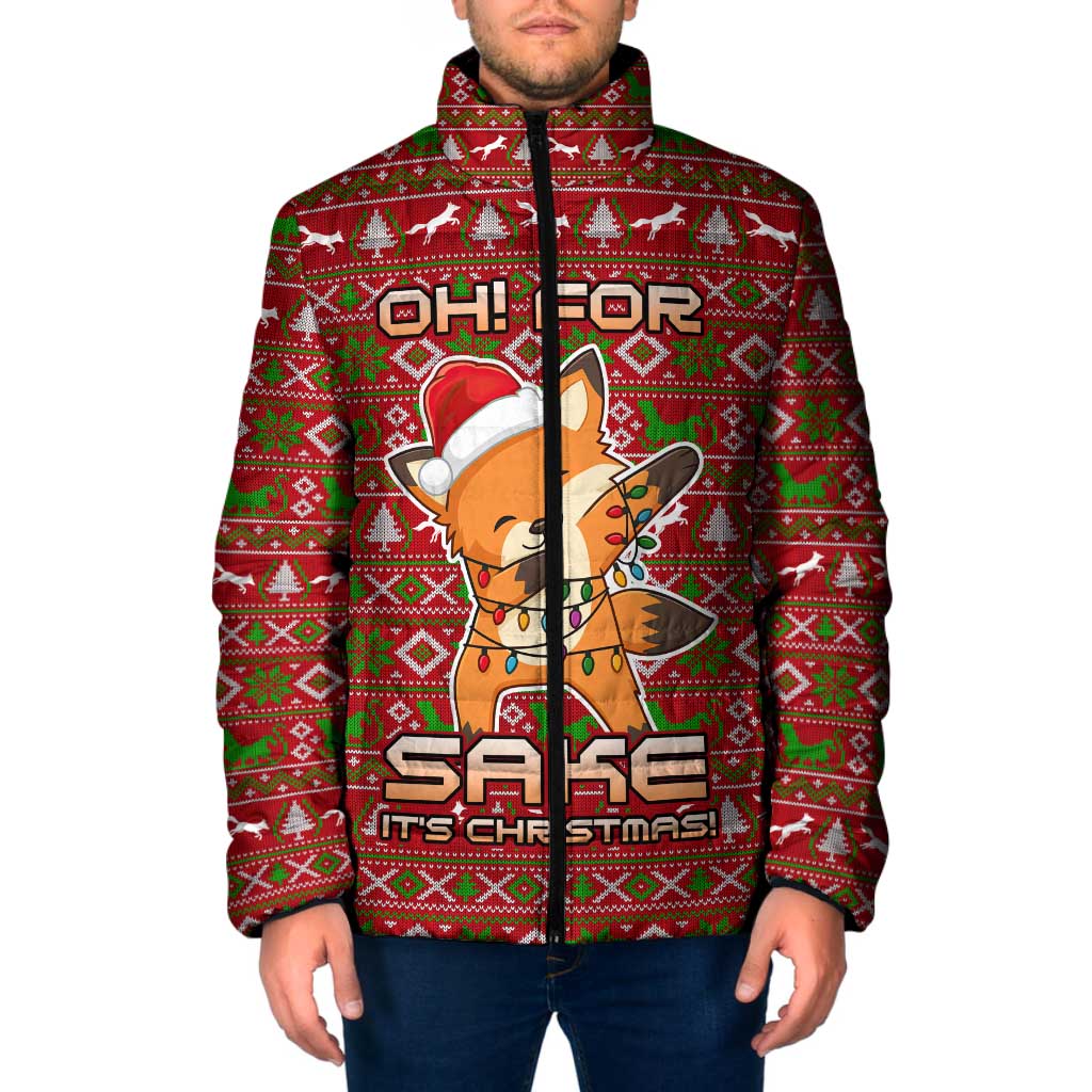 Oh For Fox Sake Christmas Padded Jacket Xmas Holiday Patterns - Wonder Print Shop