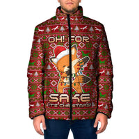 Oh For Fox Sake Christmas Padded Jacket Xmas Holiday Patterns - Wonder Print Shop
