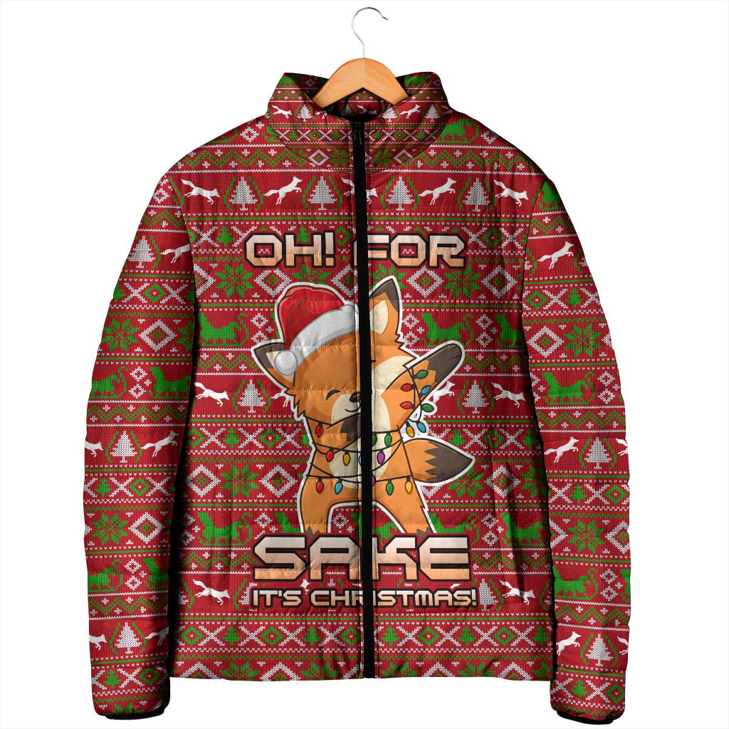 Oh For Fox Sake Christmas Padded Jacket Xmas Holiday Patterns - Wonder Print Shop