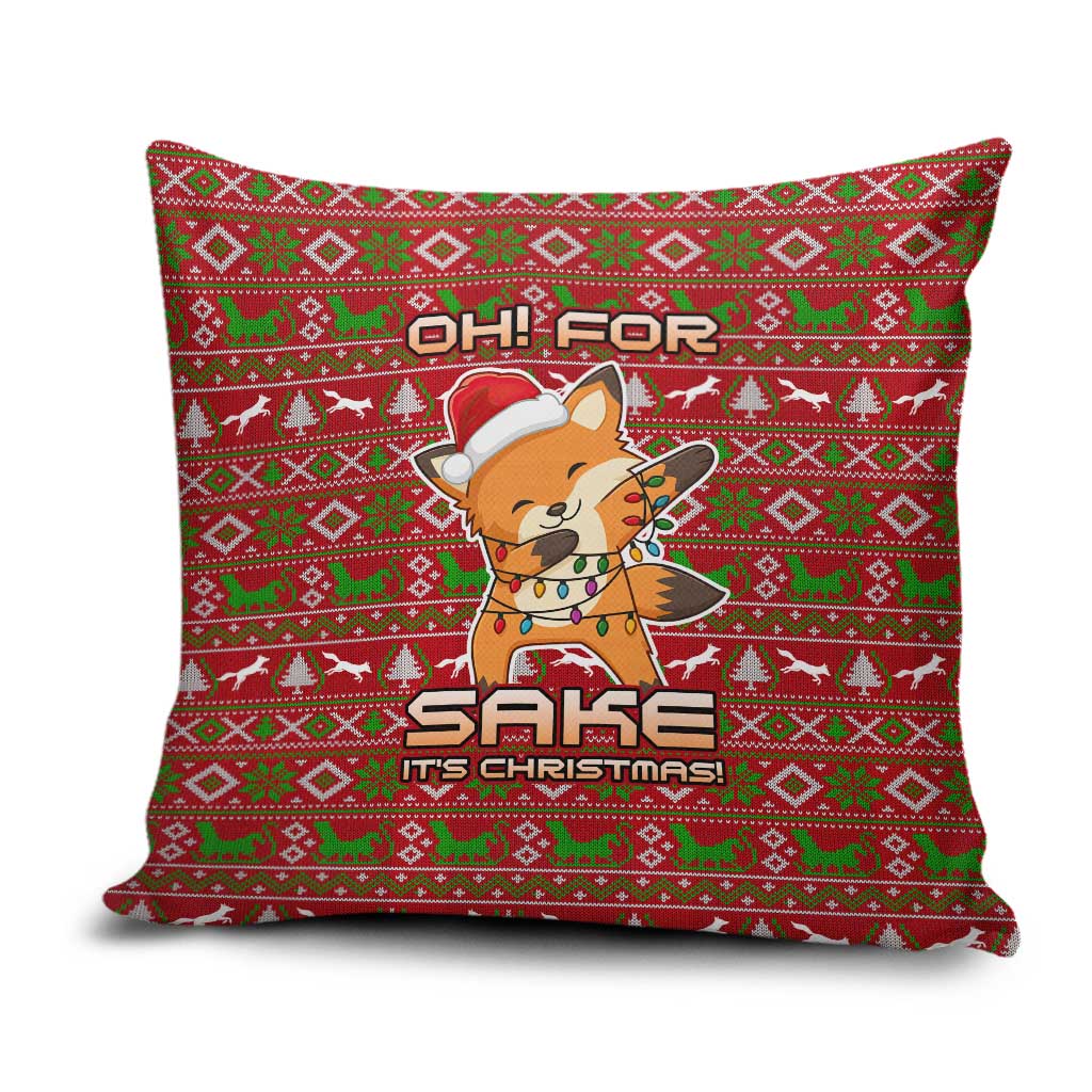 Oh For Fox Sake Christmas Pillow Cover Xmas Holiday Patterns - Wonder Print Shop