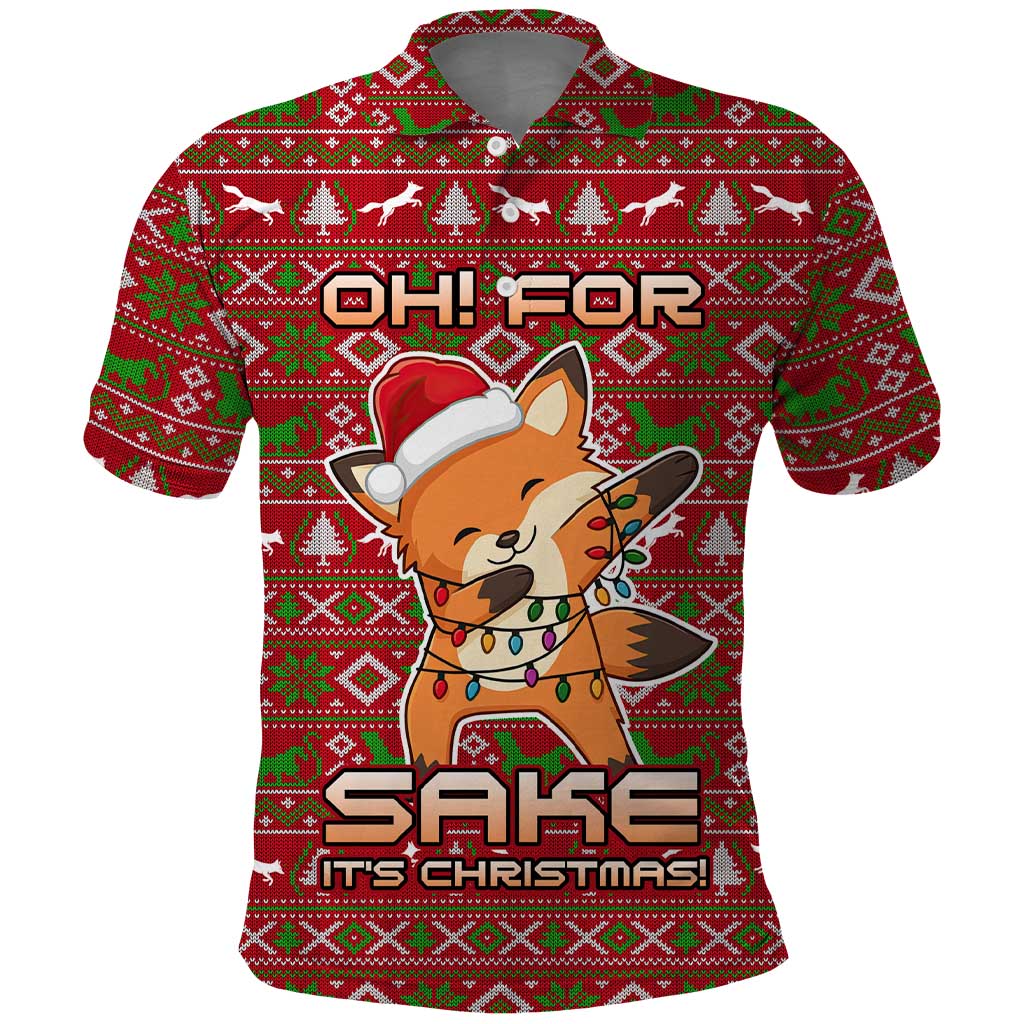 Oh For Fox Sake Christmas Polo Shirt Xmas Holiday Patterns - Wonder Print Shop