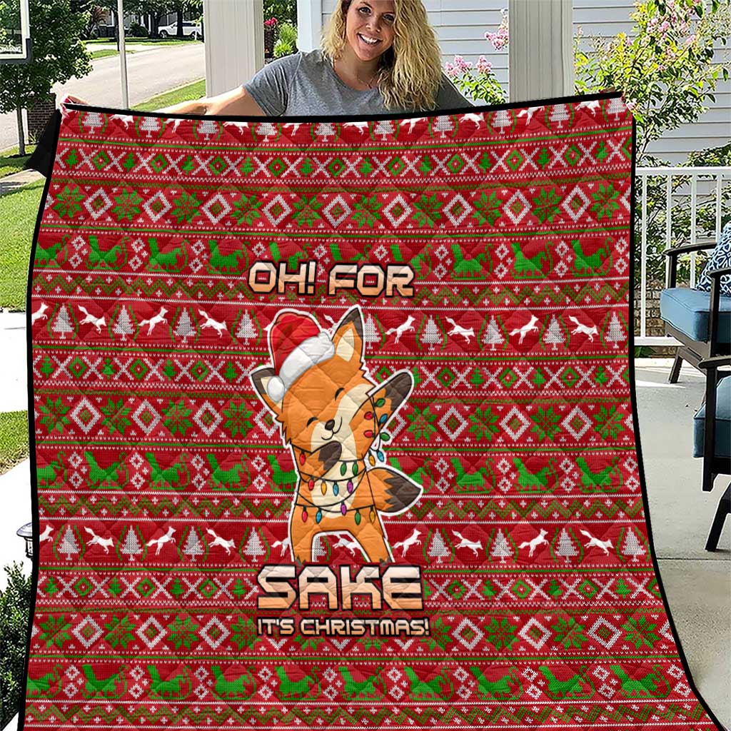 Oh For Fox Sake Christmas Quilt Xmas Holiday Patterns - Wonder Print Shop