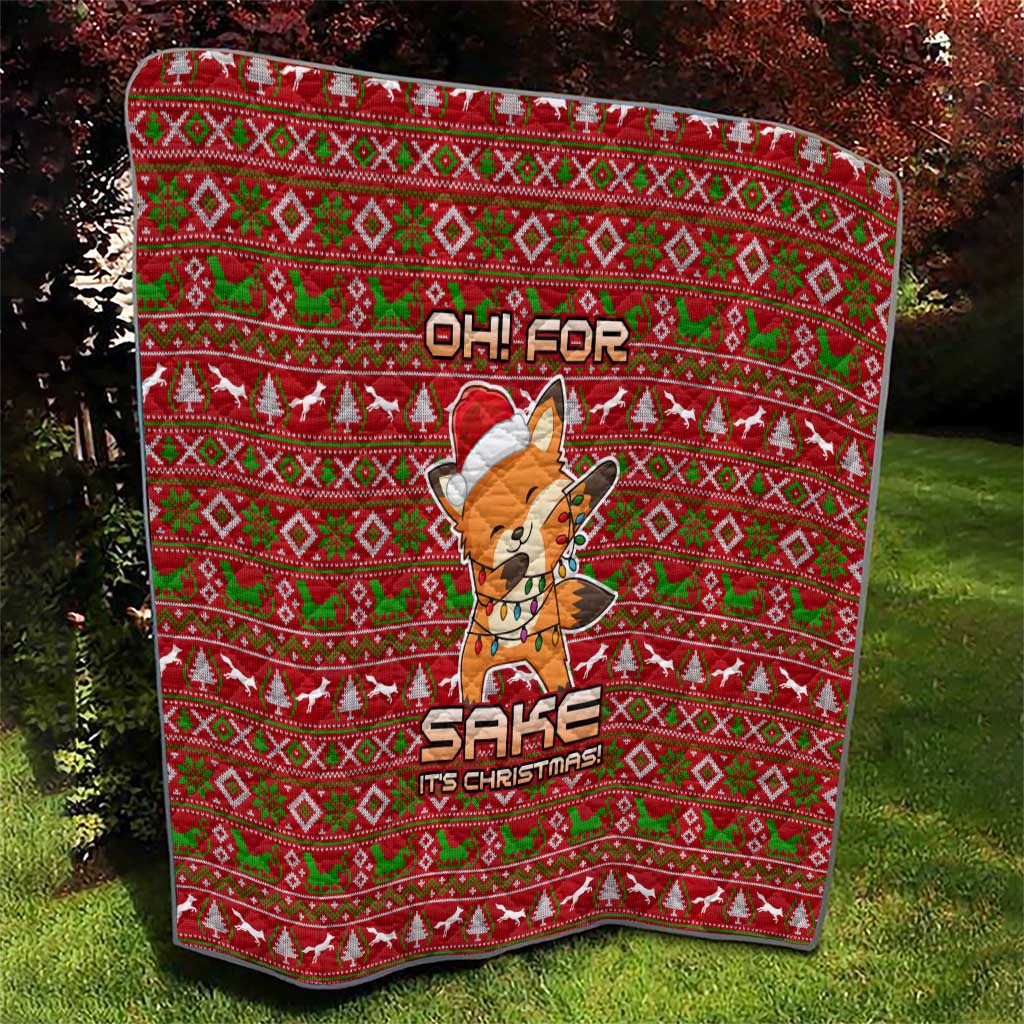 Oh For Fox Sake Christmas Quilt Xmas Holiday Patterns - Wonder Print Shop