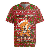 Oh For Fox Sake Christmas Rugby Jersey Xmas Holiday Patterns - Wonder Print Shop