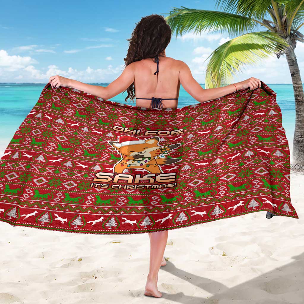 Oh For Fox Sake Christmas Sarong Xmas Holiday Patterns - Wonder Print Shop