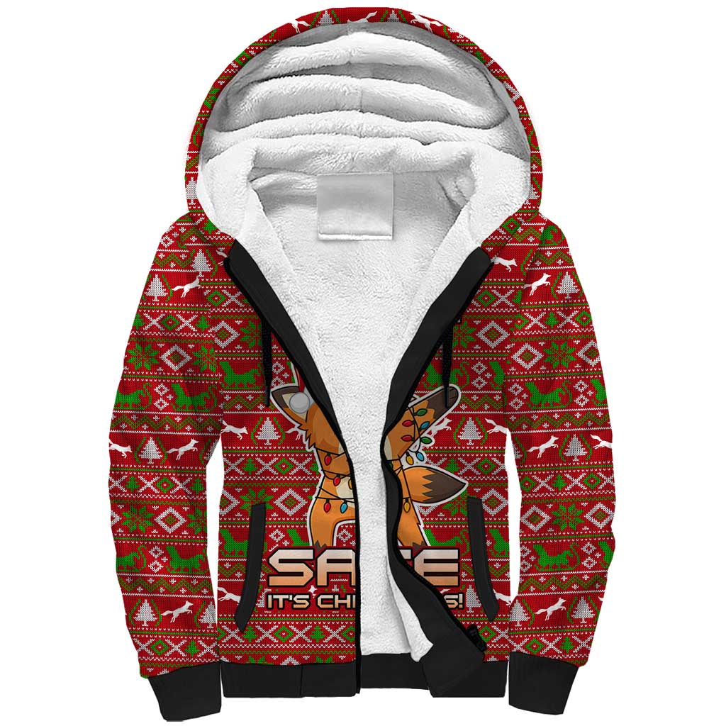 Oh For Fox Sake Christmas Sherpa Hoodie Xmas Holiday Patterns - Wonder Print Shop