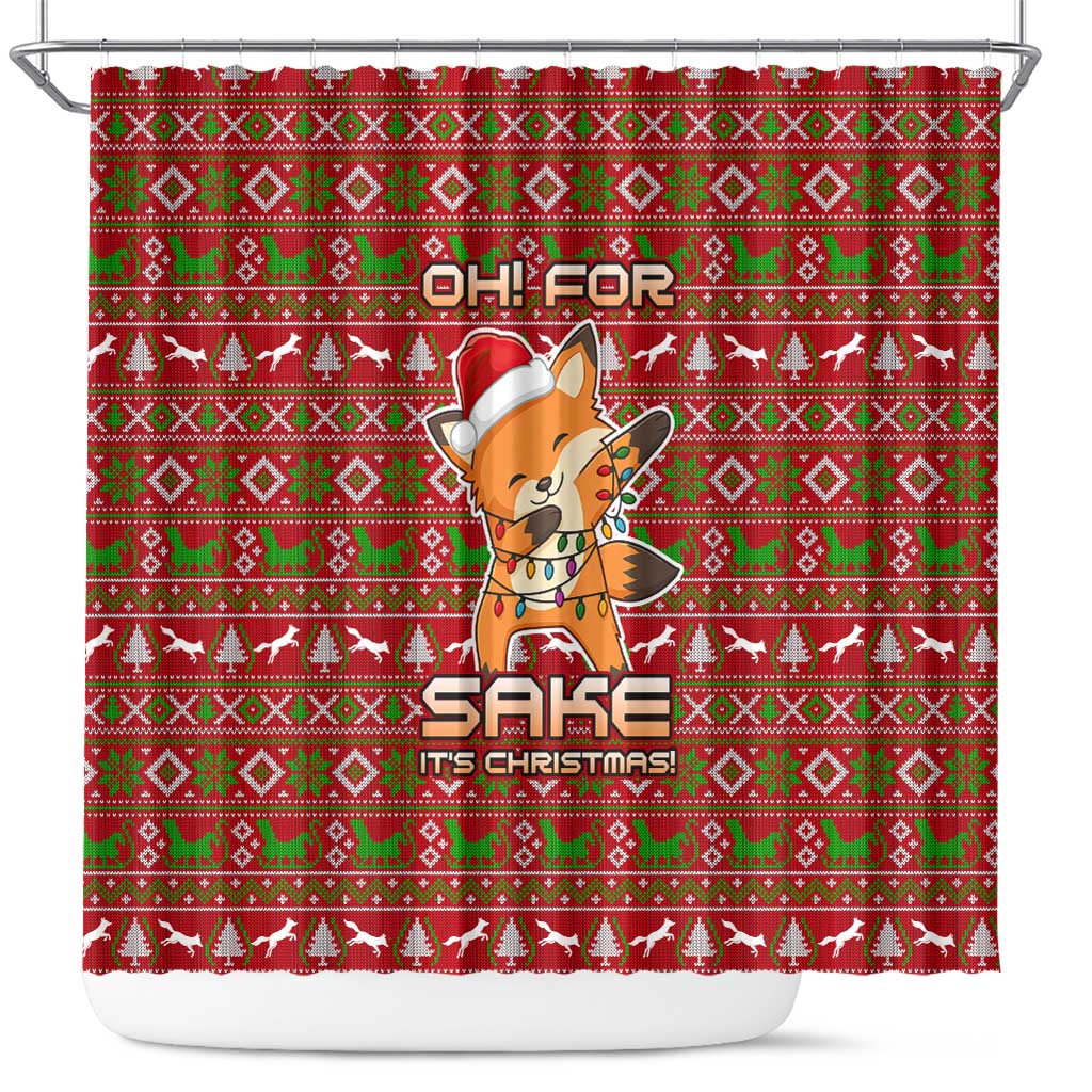 Oh For Fox Sake Christmas Shower Curtain Xmas Holiday Patterns - Wonder Print Shop