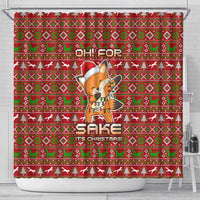 Oh For Fox Sake Christmas Shower Curtain Xmas Holiday Patterns - Wonder Print Shop