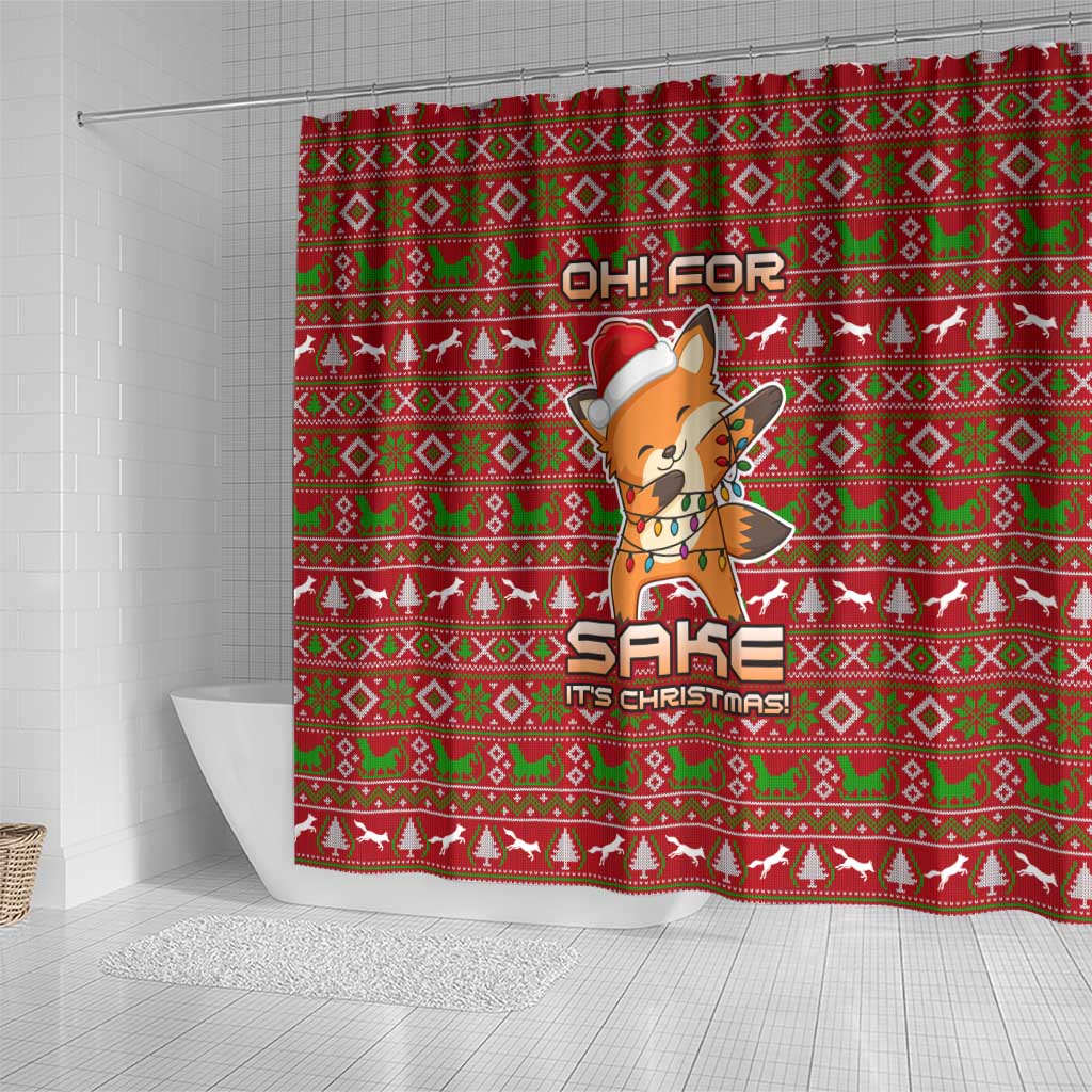 Oh For Fox Sake Christmas Shower Curtain Xmas Holiday Patterns - Wonder Print Shop
