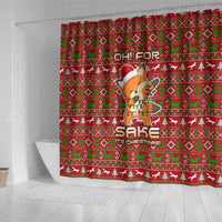 Oh For Fox Sake Christmas Shower Curtain Xmas Holiday Patterns - Wonder Print Shop