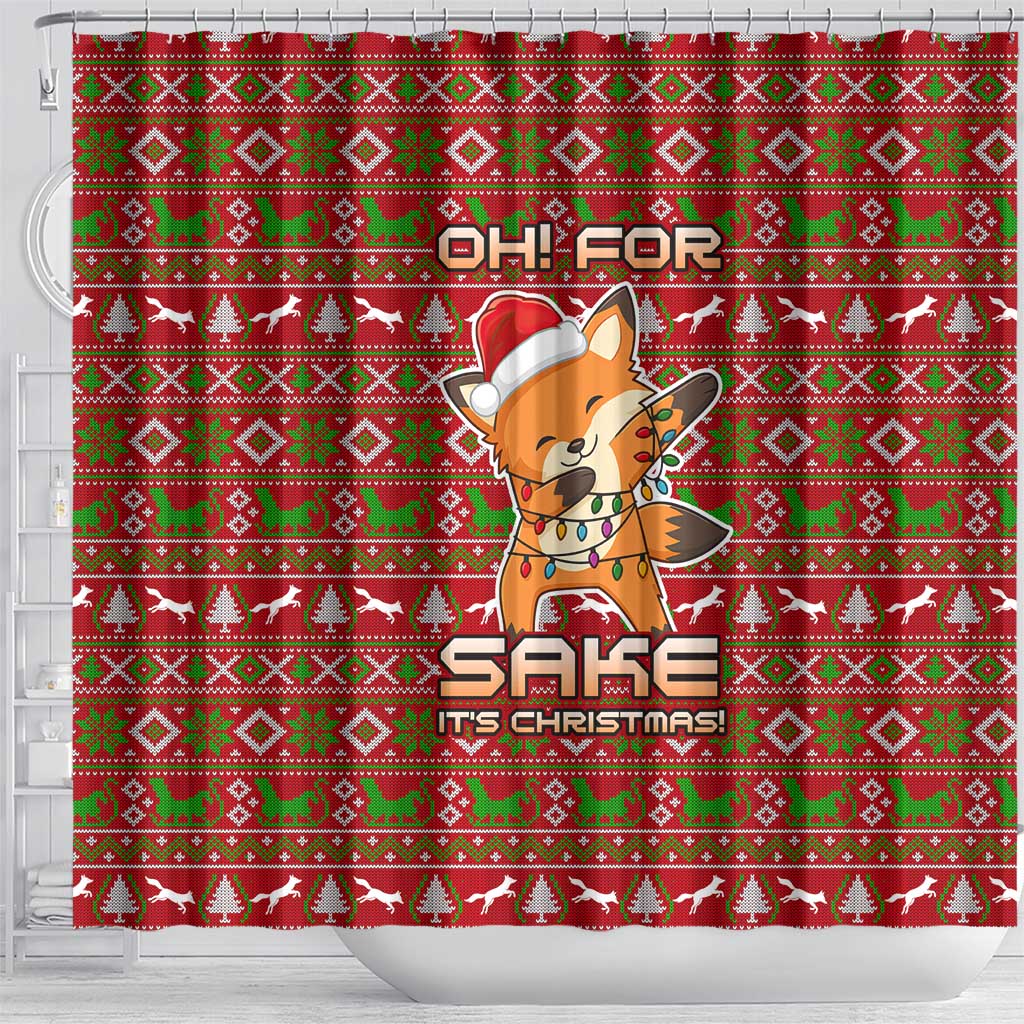 Oh For Fox Sake Christmas Shower Curtain Xmas Holiday Patterns - Wonder Print Shop