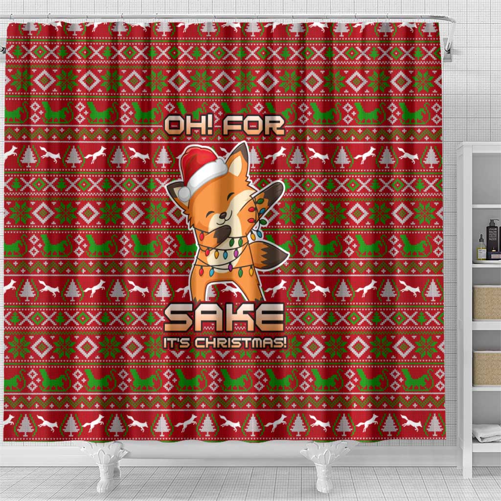 Oh For Fox Sake Christmas Shower Curtain Xmas Holiday Patterns - Wonder Print Shop