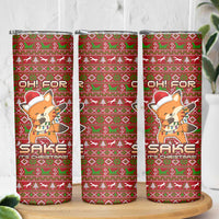 Oh For Fox Sake Christmas Skinny Tumbler Xmas Holiday Patterns - Wonder Print Shop