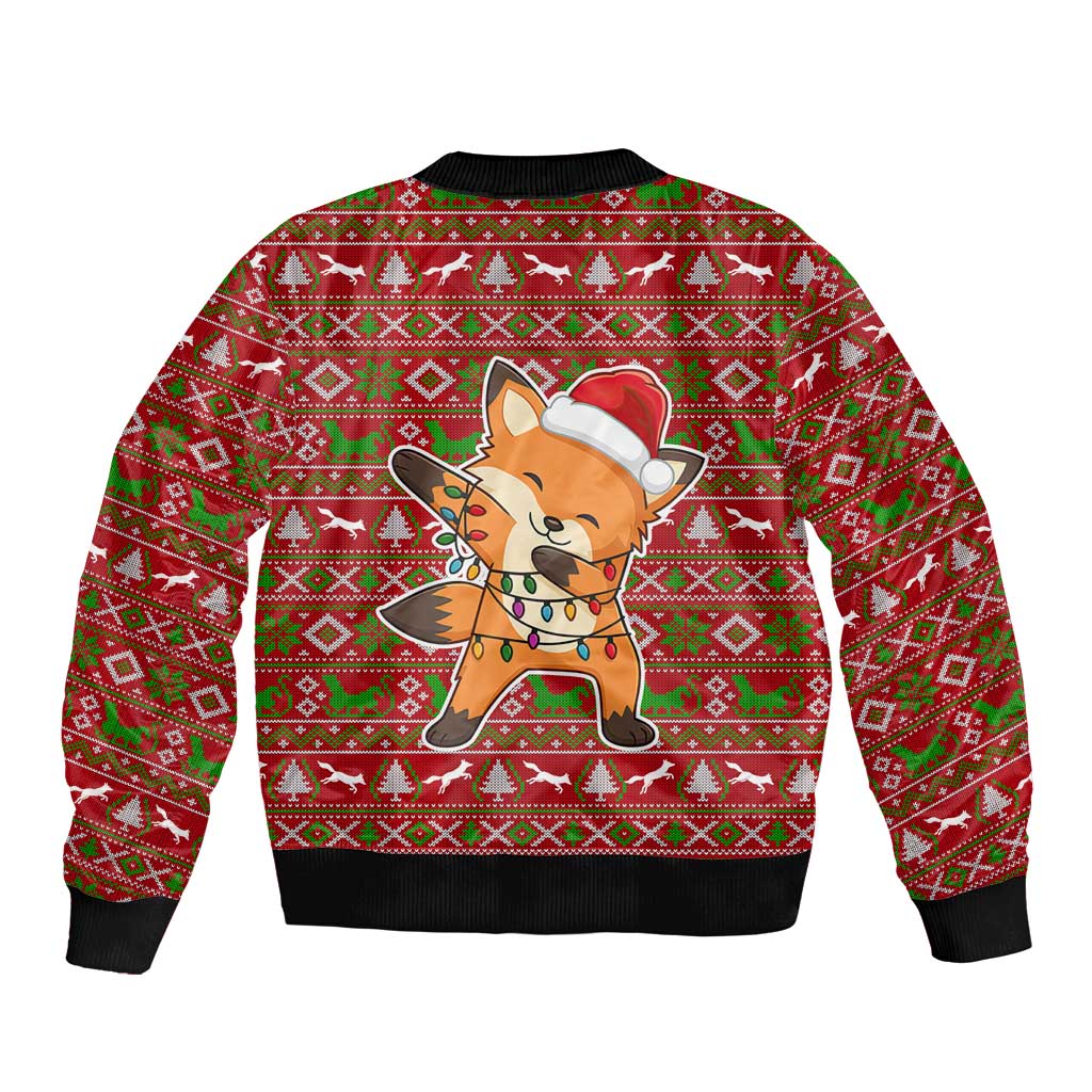 Oh For Fox Sake Christmas Sleeve Zip Bomber Jacket Xmas Holiday Patterns - Wonder Print Shop