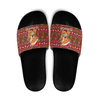 Oh For Fox Sake Christmas Slide Sandals Xmas Holiday Patterns - Wonder Print Shop