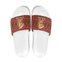 Oh For Fox Sake Christmas Slide Sandals Xmas Holiday Patterns - Wonder Print Shop