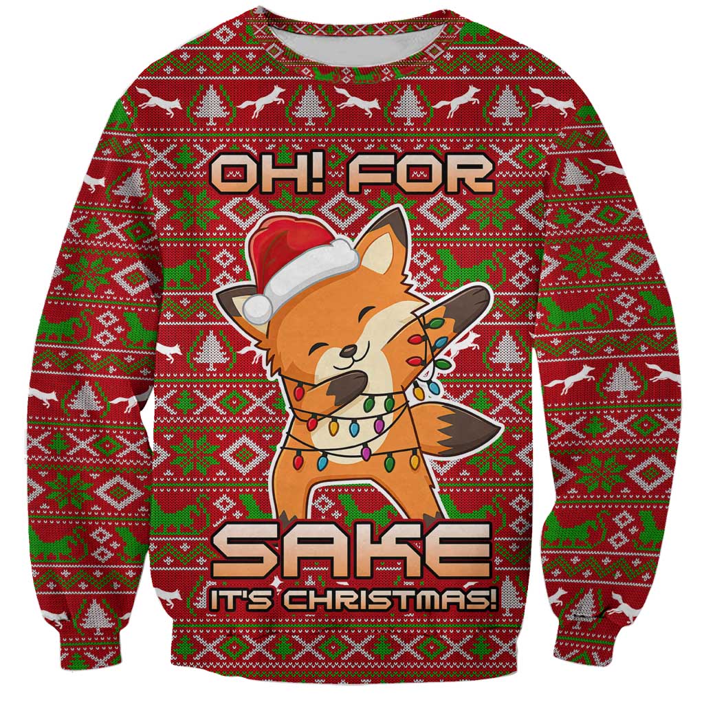 Oh For Fox Sake Christmas Sweatshirt Xmas Holiday Patterns - Wonder Print Shop