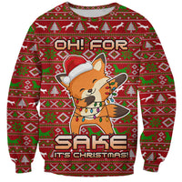 Oh For Fox Sake Christmas Sweatshirt Xmas Holiday Patterns - Wonder Print Shop