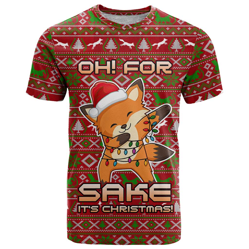 Oh For Fox Sake Christmas T Shirt Xmas Holiday Patterns - Wonder Print Shop