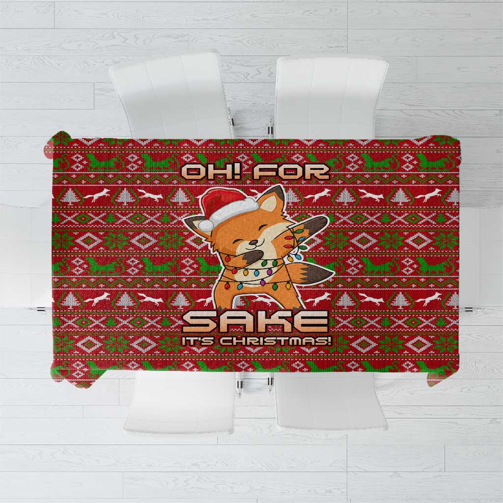 Oh For Fox Sake Christmas Tablecloth Xmas Holiday Patterns - Wonder Print Shop