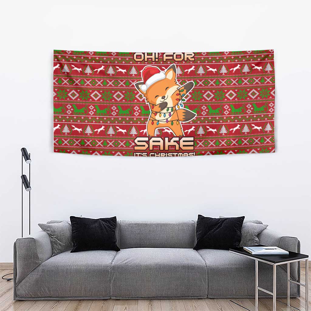 Oh For Fox Sake Christmas Tapestry Xmas Holiday Patterns - Wonder Print Shop