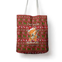 Oh For Fox Sake Christmas Tote Bag Xmas Holiday Patterns - Wonder Print Shop