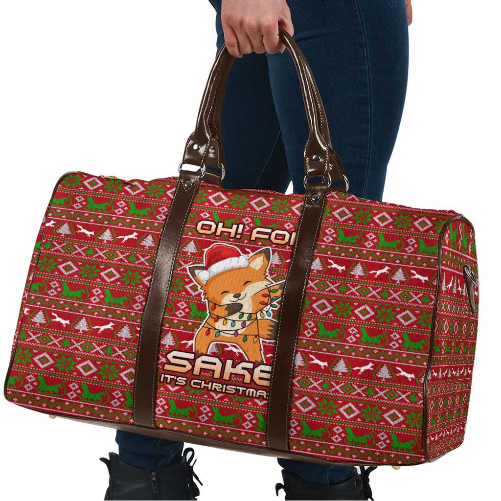 Oh For Fox Sake Christmas Travel Bag Xmas Holiday Patterns - Wonder Print Shop
