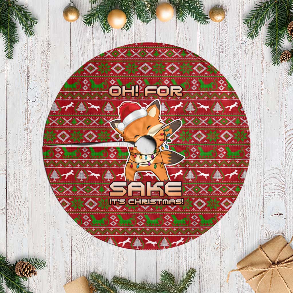 Oh For Fox Sake Christmas Tree Skirt Xmas Holiday Patterns - Wonder Print Shop