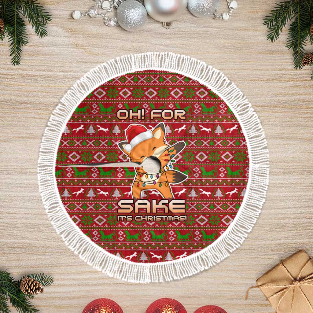 Oh For Fox Sake Christmas Tree Skirt Xmas Holiday Patterns - Wonder Print Shop