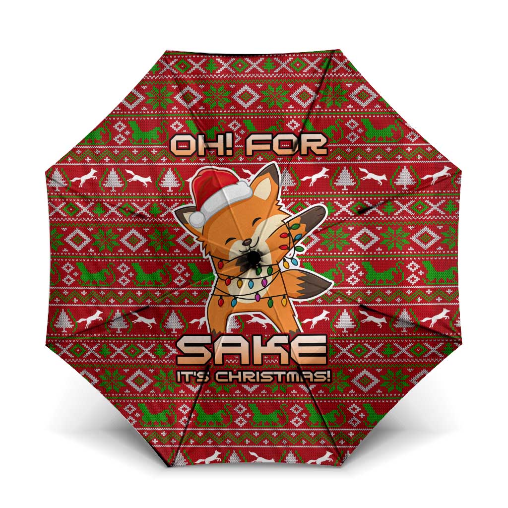 Oh For Fox Sake Christmas Umbrella Xmas Holiday Patterns - Wonder Print Shop