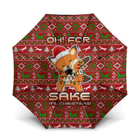 Oh For Fox Sake Christmas Umbrella Xmas Holiday Patterns - Wonder Print Shop