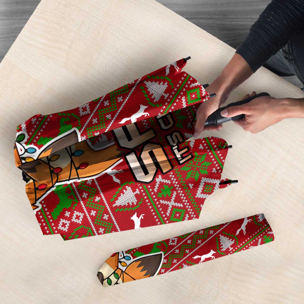Oh For Fox Sake Christmas Umbrella Xmas Holiday Patterns - Wonder Print Shop