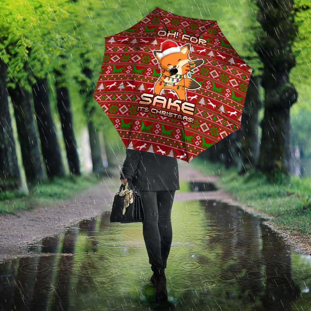Oh For Fox Sake Christmas Umbrella Xmas Holiday Patterns - Wonder Print Shop