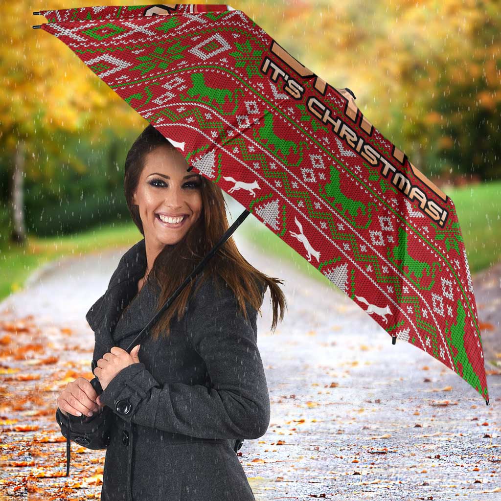 Oh For Fox Sake Christmas Umbrella Xmas Holiday Patterns - Wonder Print Shop