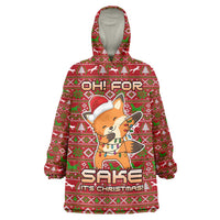 Oh For Fox Sake Christmas Wearable Blanket Hoodie Xmas Holiday Patterns - Wonder Print Shop